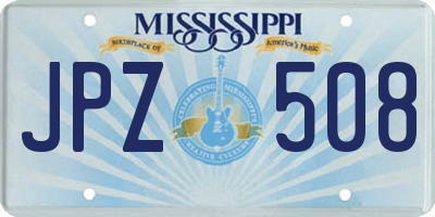 MS license plate JPZ508