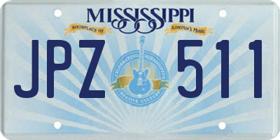 MS license plate JPZ511