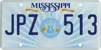MS license plate JPZ513