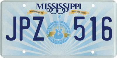 MS license plate JPZ516