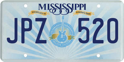 MS license plate JPZ520
