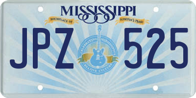 MS license plate JPZ525