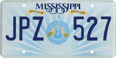 MS license plate JPZ527