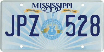 MS license plate JPZ528