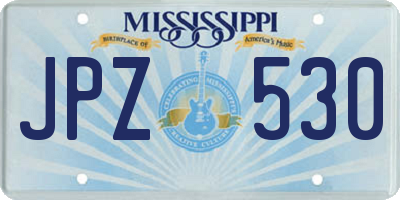 MS license plate JPZ530
