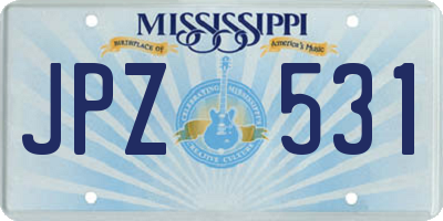 MS license plate JPZ531