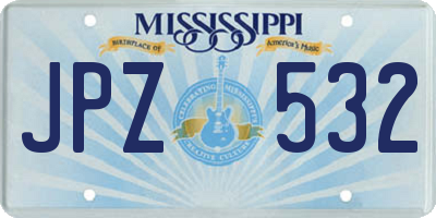 MS license plate JPZ532