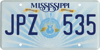 MS license plate JPZ535