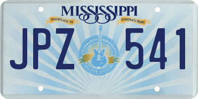 MS license plate JPZ541