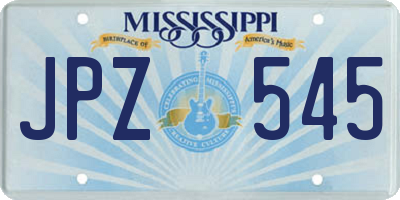 MS license plate JPZ545