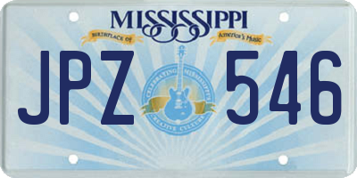 MS license plate JPZ546