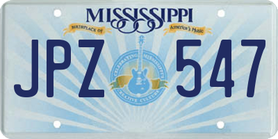 MS license plate JPZ547
