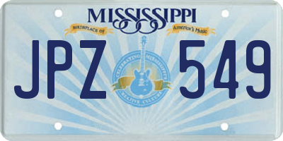 MS license plate JPZ549