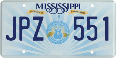 MS license plate JPZ551