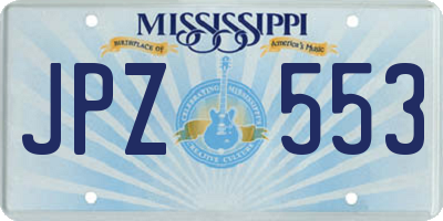 MS license plate JPZ553