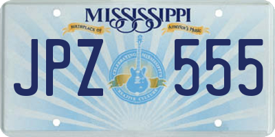 MS license plate JPZ555