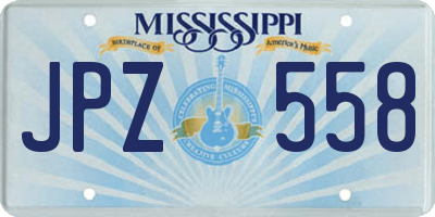 MS license plate JPZ558