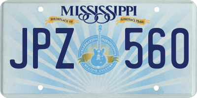 MS license plate JPZ560