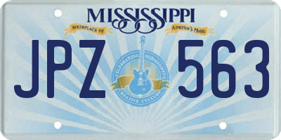 MS license plate JPZ563