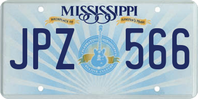 MS license plate JPZ566