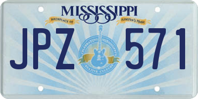 MS license plate JPZ571
