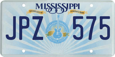MS license plate JPZ575