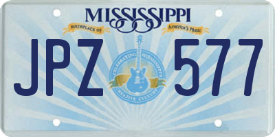 MS license plate JPZ577