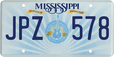 MS license plate JPZ578