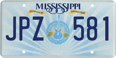 MS license plate JPZ581