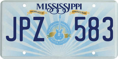 MS license plate JPZ583