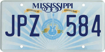 MS license plate JPZ584