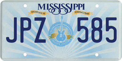 MS license plate JPZ585