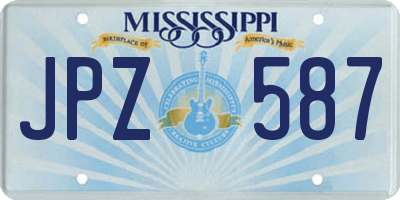 MS license plate JPZ587