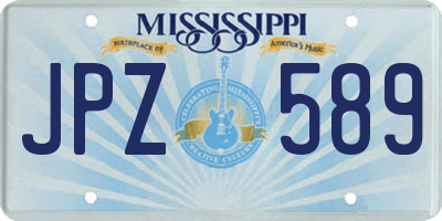 MS license plate JPZ589