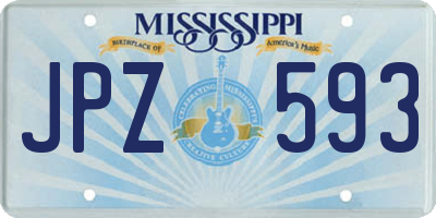 MS license plate JPZ593