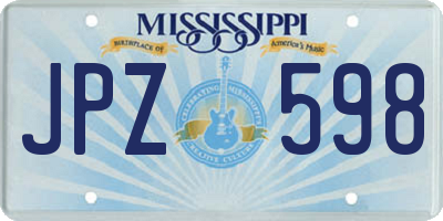 MS license plate JPZ598