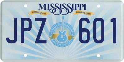 MS license plate JPZ601