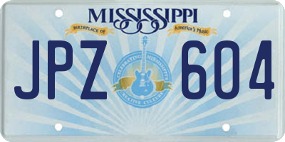 MS license plate JPZ604