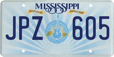 MS license plate JPZ605
