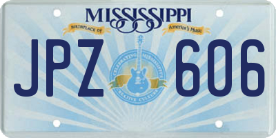 MS license plate JPZ606