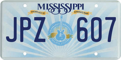 MS license plate JPZ607
