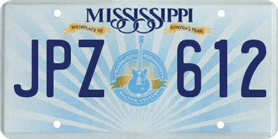 MS license plate JPZ612