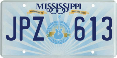 MS license plate JPZ613