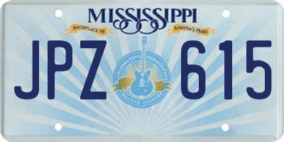 MS license plate JPZ615