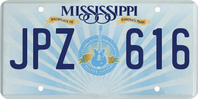 MS license plate JPZ616