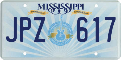 MS license plate JPZ617