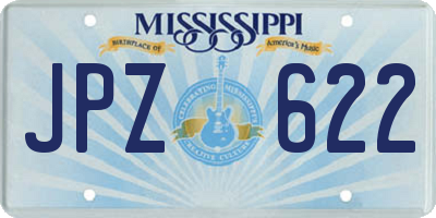 MS license plate JPZ622
