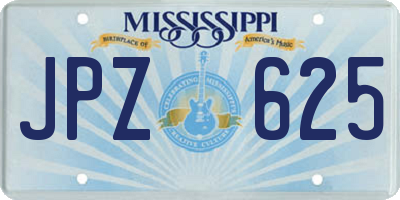 MS license plate JPZ625