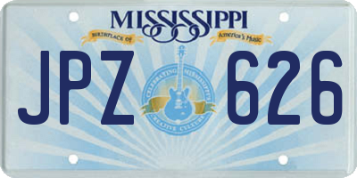 MS license plate JPZ626