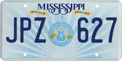 MS license plate JPZ627